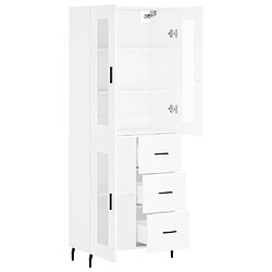 Avis vidaXL Buffet haut Blanc 69,5x34x180 cm Bois d'ingénierie