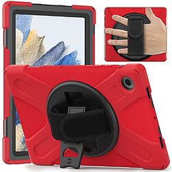 Coque en silicone avec béquille rotative rouge pour votre Samsung Galaxy Tab A8 10.5 (2021)