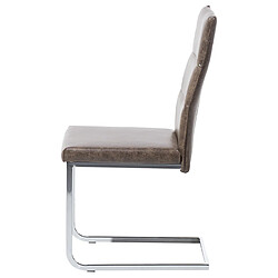 Beliani Set de 2 Cuir PU Chaise de salle à manger Chaise en porte-à-faux Marron ROCKFORD pas cher