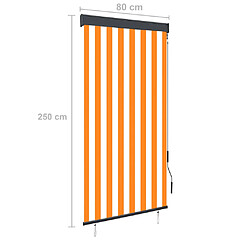 vidaXL Store roulant d'extérieur 80x250 cm Blanc et orange pas cher