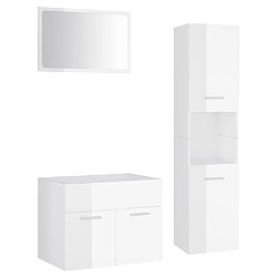 ComfortXL Ensemble De Meubles De Salle De Bain Blanc Brillant