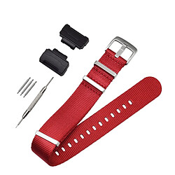 Bracelet en nylon Toile 3 boucles, rouge pour votre Casio GA-110/G-8900/DW-5600