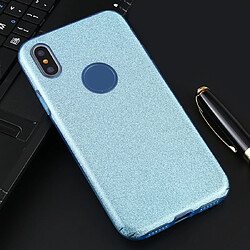 Wewoo Coque Rigide Pour iPhone XS / X Couverture complète TPU + PC Étui de protection en poudre scintillante Bleu