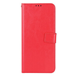 Etui en PU texture cheval fou, magnétique avec support et sangle rouge pour votre Samsung Galaxy A03 (166.5 x 75.98 x 9.14mm)