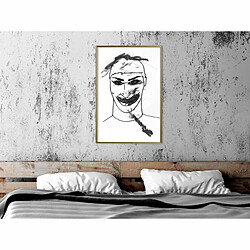 Paris Prix Affiche Murale Encadrée Scary Clown 40 x 60 cm Or