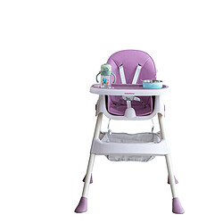 IKIDO Chaise haute pour bébé, chaise haute enfants pliable avec plateau repas amovible rehausseur 2 en 1 table à manger pour enfants violet