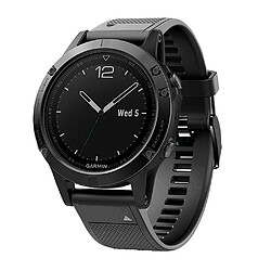 Bracelet en silicone sport avec boucle noire noir pour votre Garmin Fenix 5