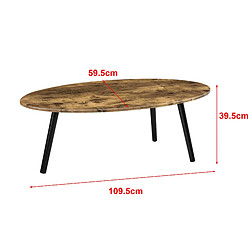 Helloshop26 Table basse de salon avec pieds bois MDF 110 x 60 x 40 cm bois foncé noir 03_0006154