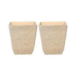 Beliani Lot de 2 cache-pots beiges 49 x 49 x 53 cm DELOS