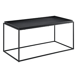 Table Basse à Plateau Arsia Large en Métal Noir Mat [en.casa]