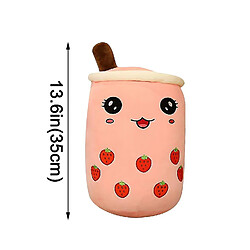 Universal 35 cm tasse en peluche dessin animé doux tasse rond rond poupée farcide de fraise douce thé de lait | oreillers moelleux