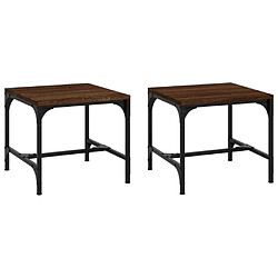 vidaXL Tables d'appoint 2 pcs Chêne marron 40x40x35 cm Bois ingénierie