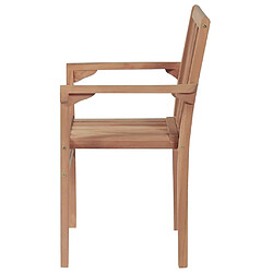 Acheter Maison Chic Lot de 2 Chaises empilables de jardin - Fauteuil d'extérieur Bois de teck solide -MN58957