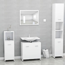 Maison Chic Ensemble de meubles de salle de bain,Armoire rangement Bain Blanc Bois d'ingénierie -MN34036