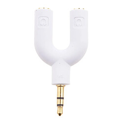 2 Pièces Adaptateur Audio Jack 3.5 Mm Double Jack Y Audio Splitter Pour Ecouteurs Blanc Taille 50x25x8mm