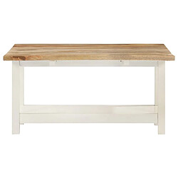 ComfortXL Table Basse Extensible Blanc 90x(45-90)x45 Cm Bois De Manguier