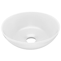 vidaXL Lavabo de salle de bain Céramique Blanc mat Rond