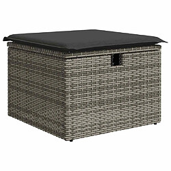 Acheter vidaXL Salon de jardin avec coussins 6 pcs gris résine tressée acacia