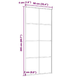 vidaXL Porte coulissante Aluminium et verre ESG 90x205 cm Noir pas cher