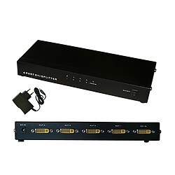 Kalea-Informatique Splitter DVI 4 Ports - Duplique l'image d'une Source DVI-D vers 4 Sorties Simultanées