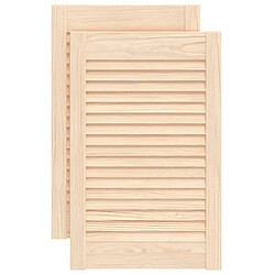 vidaXL Portes d'armoire à persiennes 2 pcs 61,5x39,4 cm pin massif