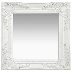 Maison Chic Miroir mural style baroque | Miroir Décoration pour Maison Salle de Bain 40x40 cm Blanc -GKD65271