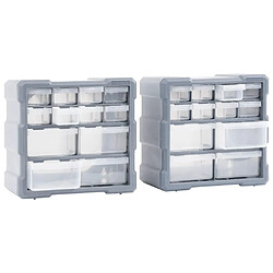 Avis vidaXL Organisateurs multi-tiroirs avec 12 tiroirs 2 pcs 26,5x16x26 cm