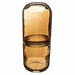 Vase Rond Design en Verre Line 25cm Ambre