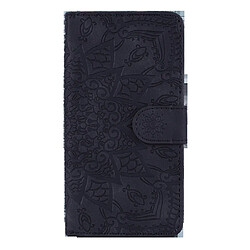 Wewoo Housse Coque Pour Galaxy M30s Motif mollet Mandala Double pliage Design Etui en cuir gaufré avec porte-monnaie et support & fentes cartes Noir