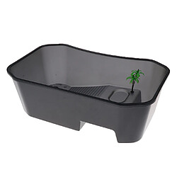 Avis reptile en plastique tortue tortue réservoir de tortue vivarium boîte d'alimentation noir