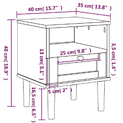 vidaXL Table de chevet SENJA aspect de rotin marron bois de pin massif pas cher