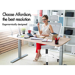 Avis ALFORDSON Chaise de Bureau en Maille Siège Inclinable Ordinateur de Jeu Blanc et Gris