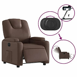 Maison Chic Fauteuil Relax pour salon, Fauteuil inclinable électrique Marron Similicuir -GKD41770 pas cher