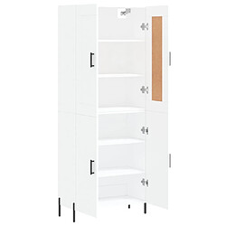 Avis vidaXL Buffet haut Blanc 69,5x34x180 cm Bois d'ingénierie