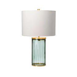 Elstead Lighting Lampe de table Reno Verre,Acier,Faux Soie Laiton vieilli, verrerie verte