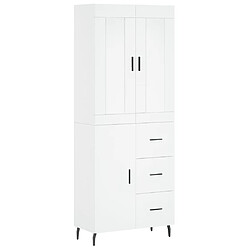 vidaXL Buffet haut Blanc 69,5x34x180 cm Bois d'ingénierie