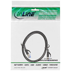 Câble de raccordement plat InLine®, U / FTP, Cat.6A, noir, 0.5m