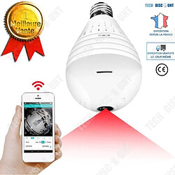 Ampoule caméra de surveillance wifi 360 intérieur connectée espion sécurité sans fil infrarouge vision nocturne bidirectionnelle