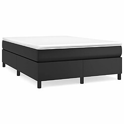 Maison Chic Lit Adulte - Lit simple Lit à sommier tapissier avec matelas moelleux - Meuble de Chambre - Noir 140x190 cm Similicuir -MN95825