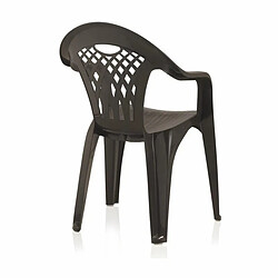 Pegane Lot de 4 chaises de jardin empilables en résine coloris Marron - Longueur 58 x Profondeur 54 x Hauteur 86 cm