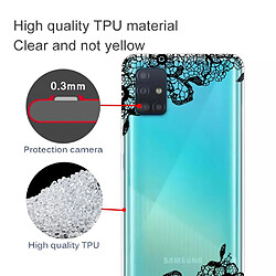 Coque en TPU impression de motifs fleur noir pour votre Samsung Galaxy A31