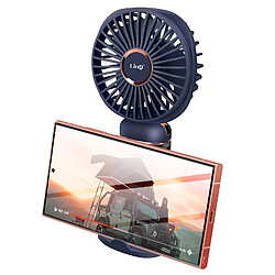 LinQ Mini Ventilateur Portable Réglable 90° Affichage LED Design Rond Bleu Nuit