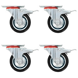 vidaXL Roulettes pivotantes avec double frein 4 pcs 75 mm