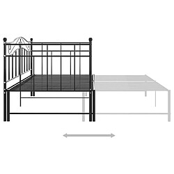 Acheter vidaXL Cadre de canapé-lit extensible sans matelas Noir Métal 90x200cm