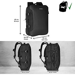 Duronic LB25 Sac à Dos/Valise Cabine avec Sacoche pour Ordinateur Portable et Tablette - 48 x 32 x 20 cm - Optimise Les Dimensions maximums du Bagage à Main/Cabine des compagnies aériennes