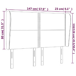 Acheter vidaXL Tête de lit avec oreilles Gris clair 147x23x118/128 cm Tissu