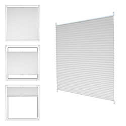 ECD Germany Store Plissé 100 x 150 cm Blanc avec Klemmfix sans perçage pour Fenêtre Protection solaire Rideau facile à pas cher