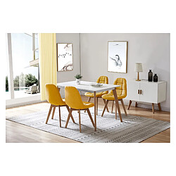 Moloo STELLA - Chaise scandinave tissu curry pied hêtre (x2)