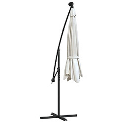 Avis Helloshop26 Parasol avec éclairage led 300 cm poteau en métal sable 02_0008143