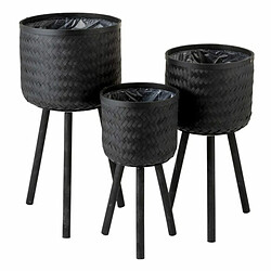 Paris Prix Lot de 3 Cache-Pots Design Cuye 76cm Noir